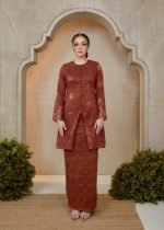 Saloma Songket Kebarung in Brick Orange