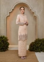 Seroja Songket Kurung in Salmon