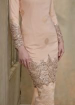 Seroja Songket Kurung in Salmon