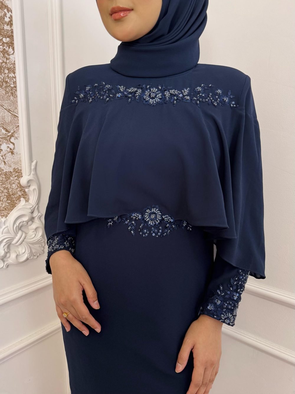 Darwisya Dress in Navy Blue