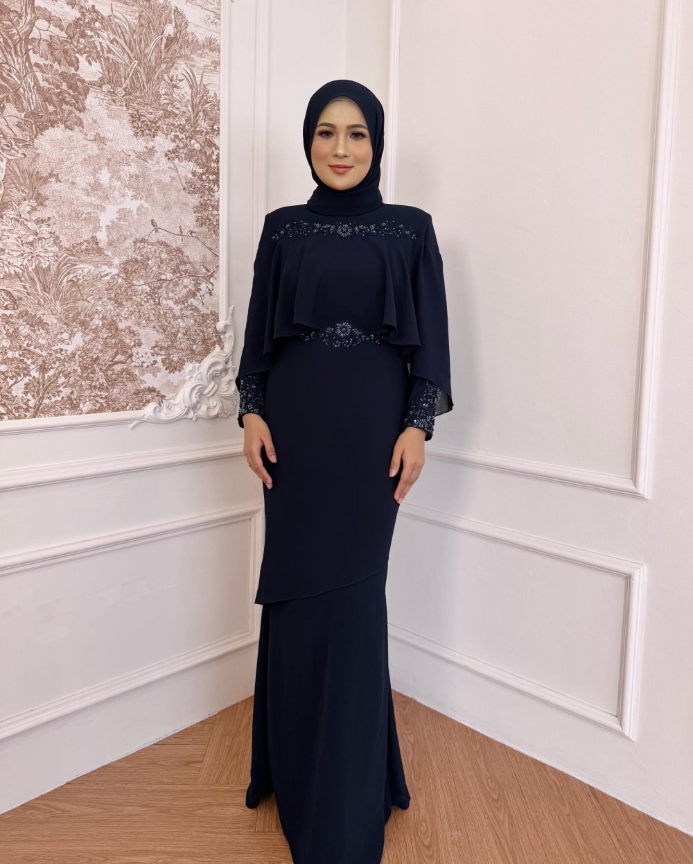 Darwisya Dress in Navy Blue